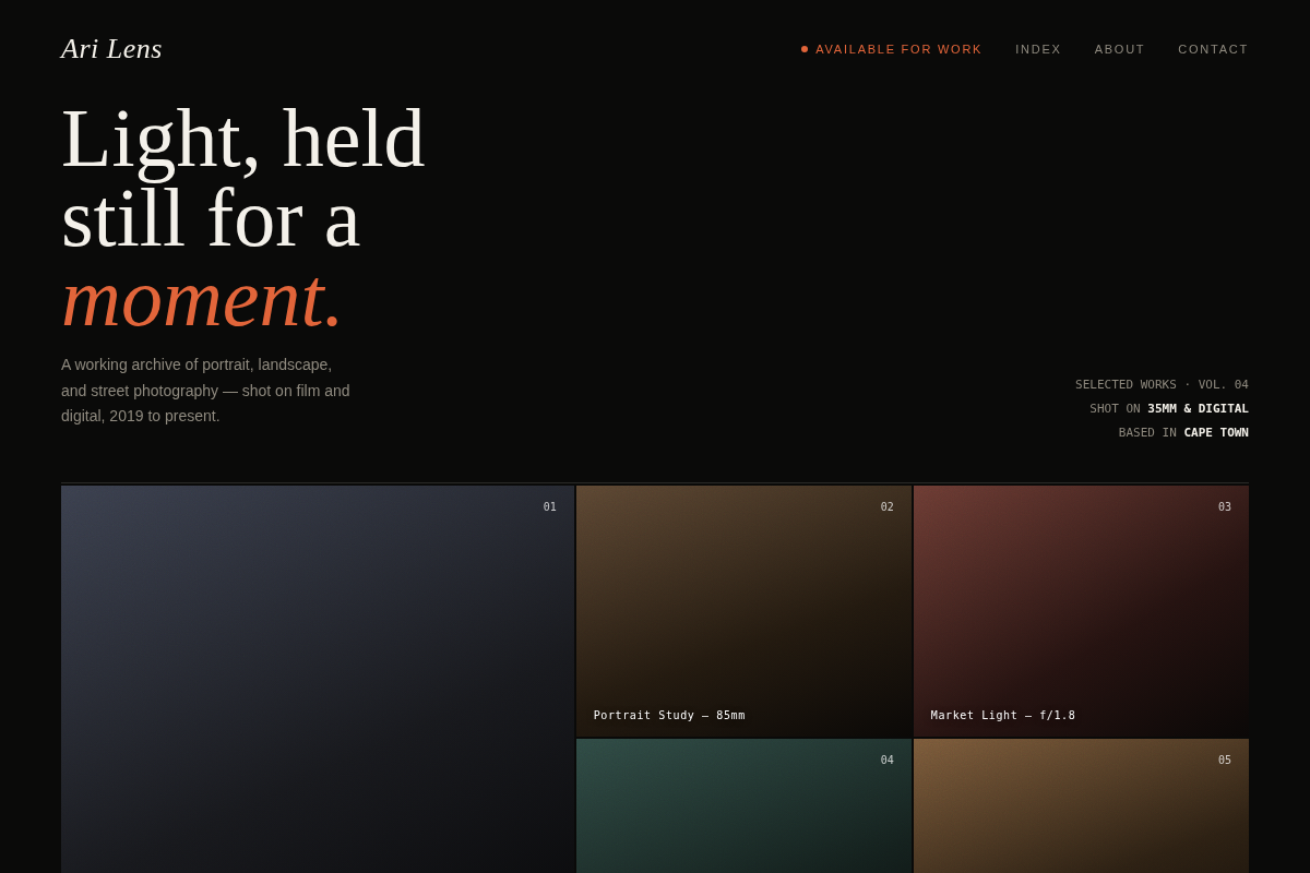Photography portfolio, built with clickto